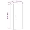 High Gloss White Hanging Wall Cabinet | 34.5x34x90 cm