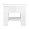 Modern High Gloss White Coffee Table - 55x55x42 cm