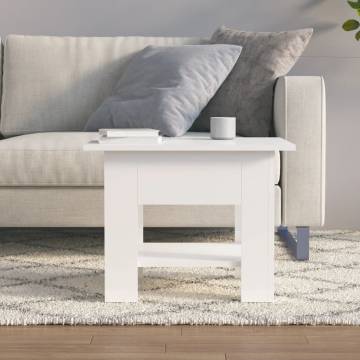 Modern High Gloss White Coffee Table - 55x55x42 cm