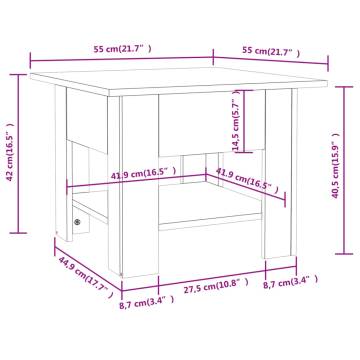 Modern High Gloss White Coffee Table - 55x55x42 cm