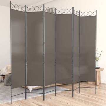 6-Panel Room Divider Anthracite 240x200 cm - Hipomarket