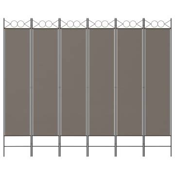 6-Panel Room Divider Anthracite 240x200 cm - Hipomarket