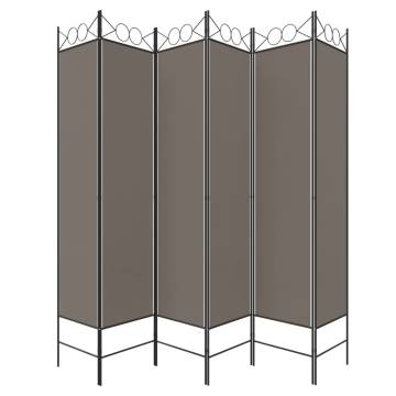 6-Panel Room Divider Anthracite 240x200 cm - Hipomarket