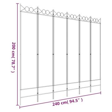 6-Panel Room Divider Anthracite 240x200 cm - Hipomarket