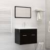 2 Piece Bathroom Furniture Set High Gloss Black Engineered Wood Colour high gloss black Number of 1 Number of Pieces 