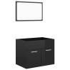 2 Piece Bathroom Furniture Set - High Gloss Black & Stylish