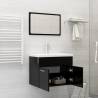 2 Piece Bathroom Furniture Set - High Gloss Black & Stylish