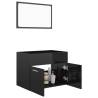 2 Piece Bathroom Furniture Set - High Gloss Black & Stylish