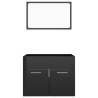 2 Piece Bathroom Furniture Set - High Gloss Black & Stylish