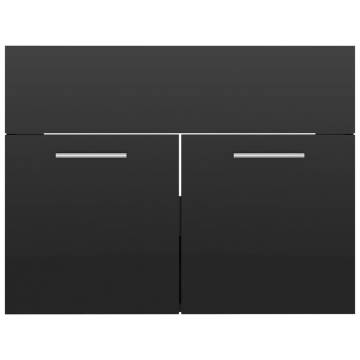 2 Piece Bathroom Furniture Set - High Gloss Black & Stylish