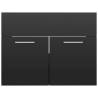 2 Piece Bathroom Furniture Set - High Gloss Black & Stylish