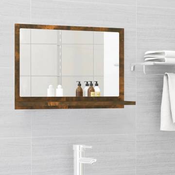 Bathroom Mirror Smoked Oak 60x10.5 cm - Stylish & Practical