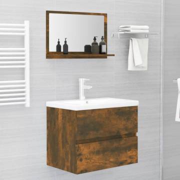 Bathroom Mirror Smoked Oak 60x10.5 cm - Stylish & Practical