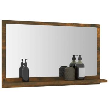 Bathroom Mirror Smoked Oak 60x10.5 cm - Stylish & Practical