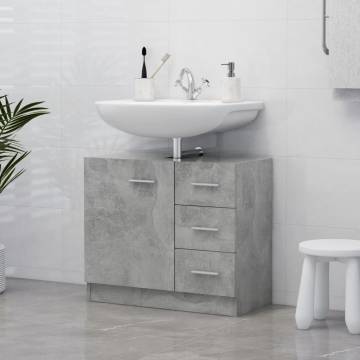 Concrete Grey Sink Cabinet - Stylish Storage Solution | HipoMarket