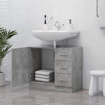 Concrete Grey Sink Cabinet - Stylish Storage Solution | HipoMarket