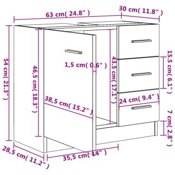 Concrete Grey Sink Cabinet - Stylish Storage Solution | HipoMarket