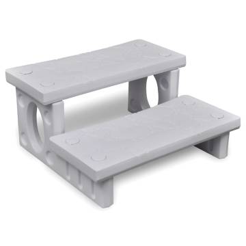 White Spa Steps - Sturdy and Non-Skid for Hot Tub Access