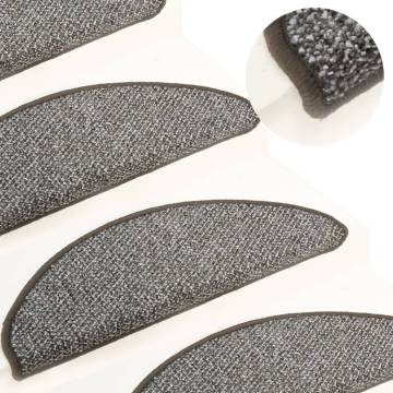 Carpet Stair Treads 15 pcs Anthracite - Non-Slip & Protective