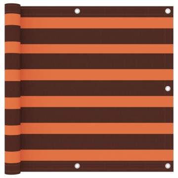 Balcony Screen Orange and Brown 90x400 cm - Waterproof Shade