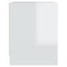 Elegant High Gloss White Bedside Cabinet - 45x34x44.5 cm