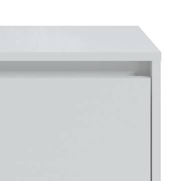 Elegant High Gloss White Bedside Cabinet - 45x34x44.5 cm