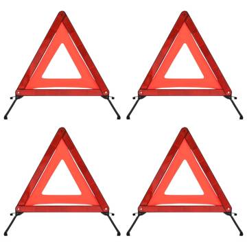 Traffic Warning Triangles - 4 Pcs Red | Safe & Reliable