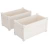 Garden Planters 2 pcs | White Solid Pinewood - Hipomarket