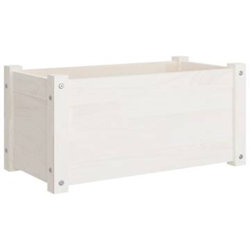 Garden Planters 2 pcs | White Solid Pinewood - Hipomarket