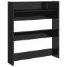 High Gloss Black Wall Shoe Cabinet - 80x18x90 cm