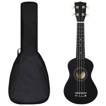 Soprano Ukulele Set with Bag for Kids - Black 21"