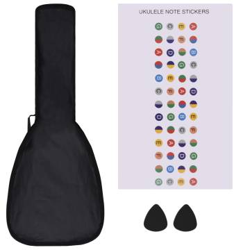 Soprano Ukulele Set with Bag for Kids - Black 21"