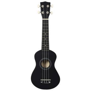 Soprano Ukulele Set with Bag for Kids - Black 21"