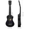 Soprano Ukulele Set with Bag for Kids - Black 21"