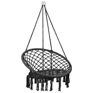 Hammock Swing Chair 80 cm Anthracite - Perfect for Kids Fun