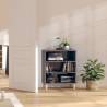 Sideboard High Gloss Grey 57x35x70 cm Engineered Wood Colour high gloss grey Quantity in Package 1 