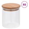 Storage Glass Jars with Bamboo Lid - 6 pcs 600 ml Set