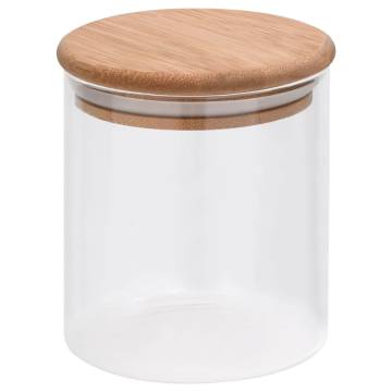 Storage Glass Jars with Bamboo Lid - 6 pcs 600 ml Set