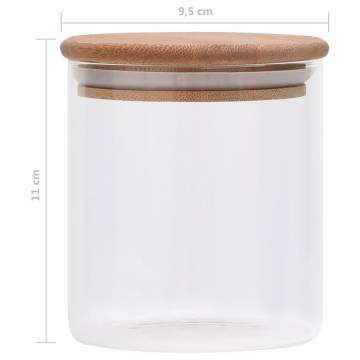 Storage Glass Jars with Bamboo Lid - 6 pcs 600 ml Set