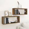 Wall Cube Shelves 2 pcs Smoked Oak 60x15x23 cm Engineered Wood Colour smoked oak Quantity in Package 2 Number of Pieces 1 