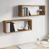 Wall Cube Shelves - Smoked Oak (2 pcs) | Hipomarket UK