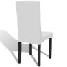 Straight Stretchable Chair Cover - 4 pcs White | HipoMarket