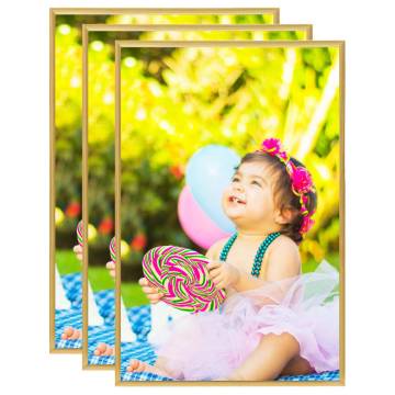 Gold Photo Frames Collage - 3 pcs for Table | HipoMarket