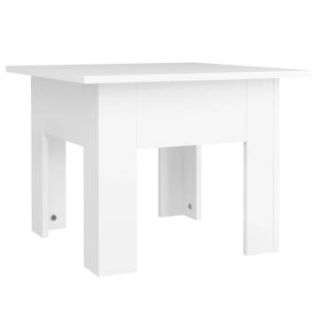 Stylish White Coffee Table 55x55x42 cm - Engineered Wood