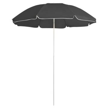 Outdoor Parasol with Steel Pole - Anthracite 180 cm