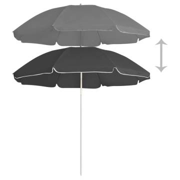 Outdoor Parasol with Steel Pole - Anthracite 180 cm