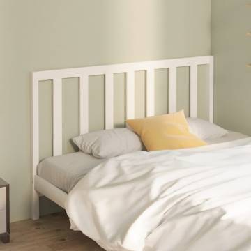 Stylish White Bed Headboard - 146x4x100 cm Solid Pine Wood