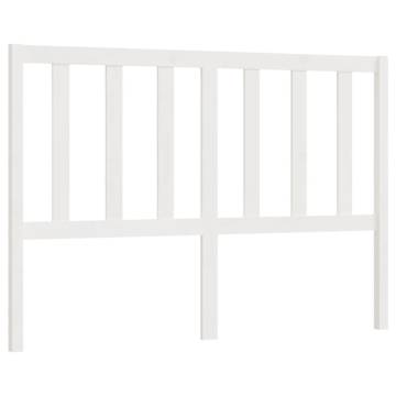 Stylish White Bed Headboard - 146x4x100 cm Solid Pine Wood