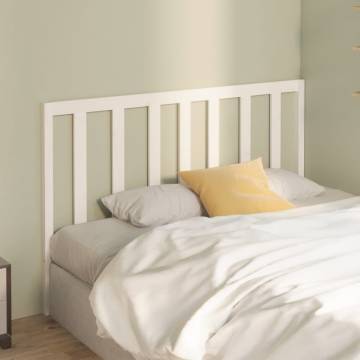 Stylish White Bed Headboard - 146x4x100 cm Solid Pine Wood