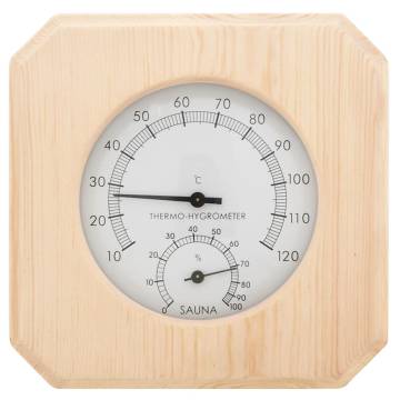 2 in 1 Sauna Hygrothermograph & Sand Timer Set - Pine Wood